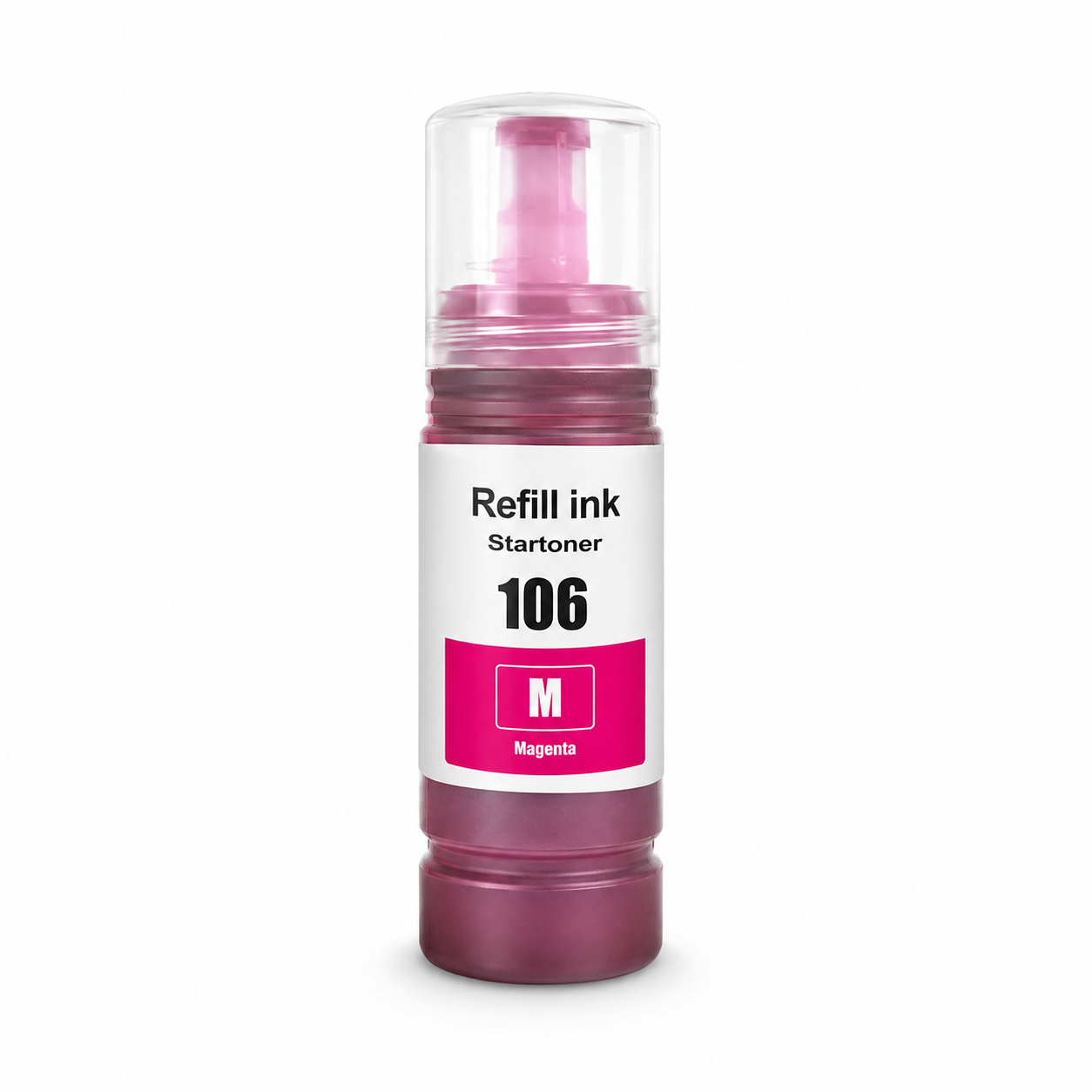 Botella tinta Epson 106 Magenta compatible · ISO 9001