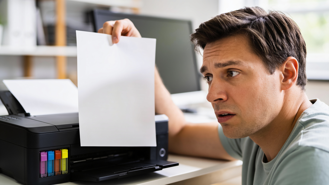 A printer that won't print even though it has ink, a blank page