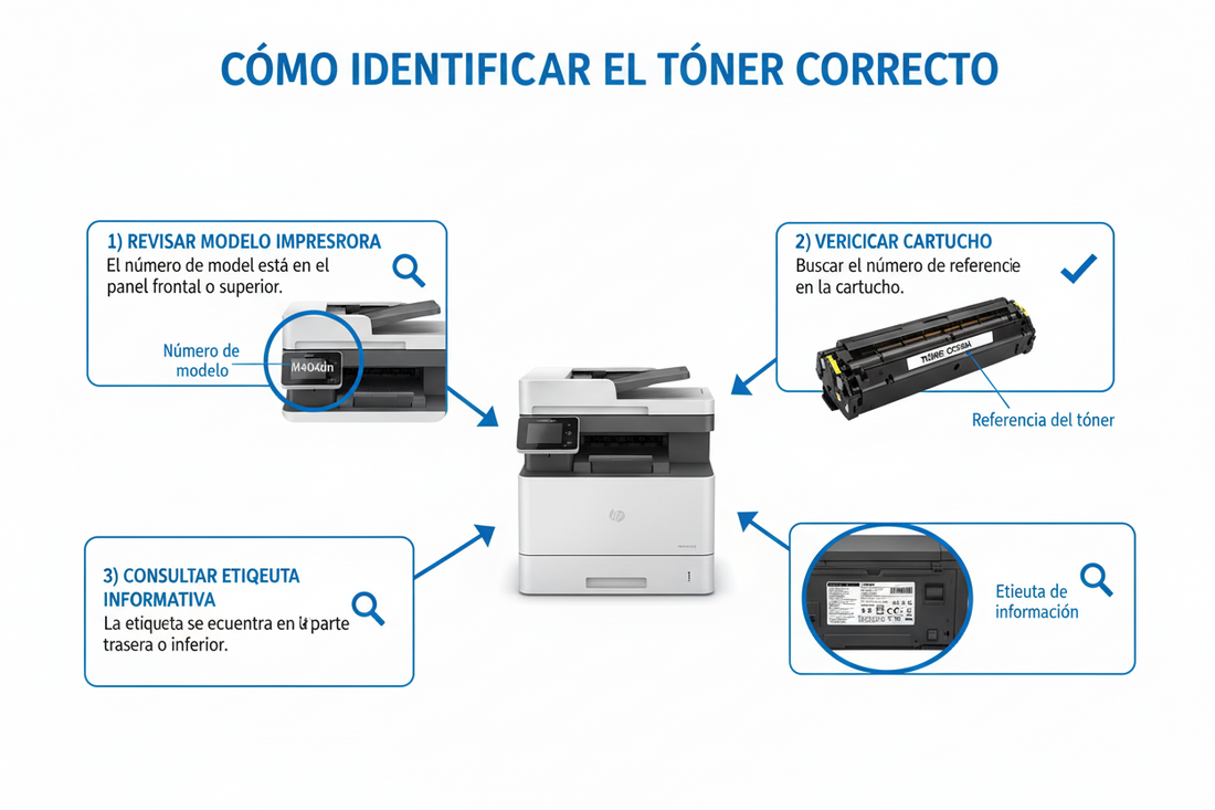 cómo identificar el tóner correcto para tu impresora por modelo y referencia