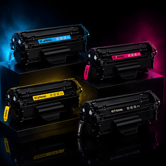 Startoner premium compatible 4-pack color toner cartridges (Cyan, Magenta, Yellow, Black)