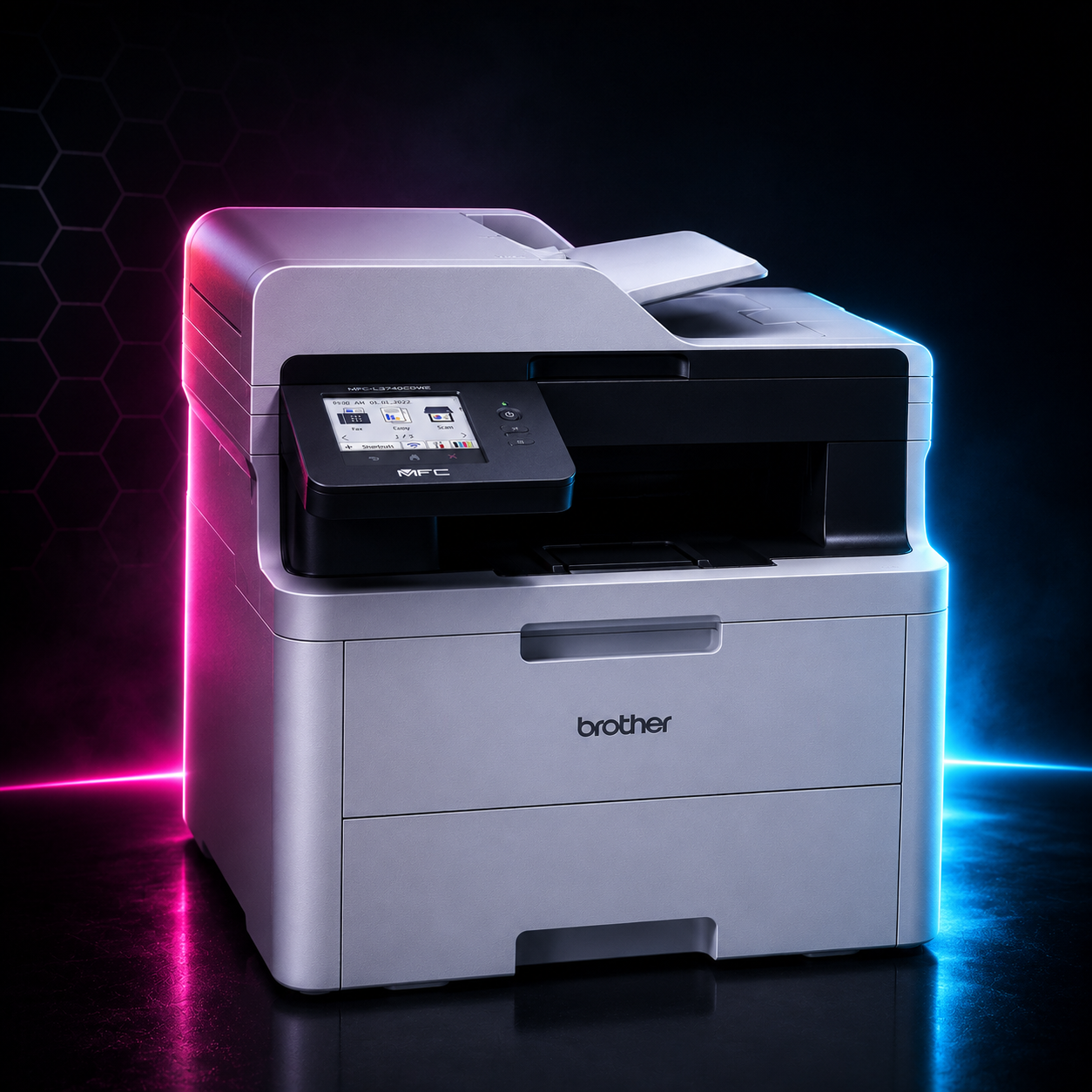 Brother MFC-L3740CDWE: impresora láser color multifunción para oficina y pymes — vista frontal | Startoner