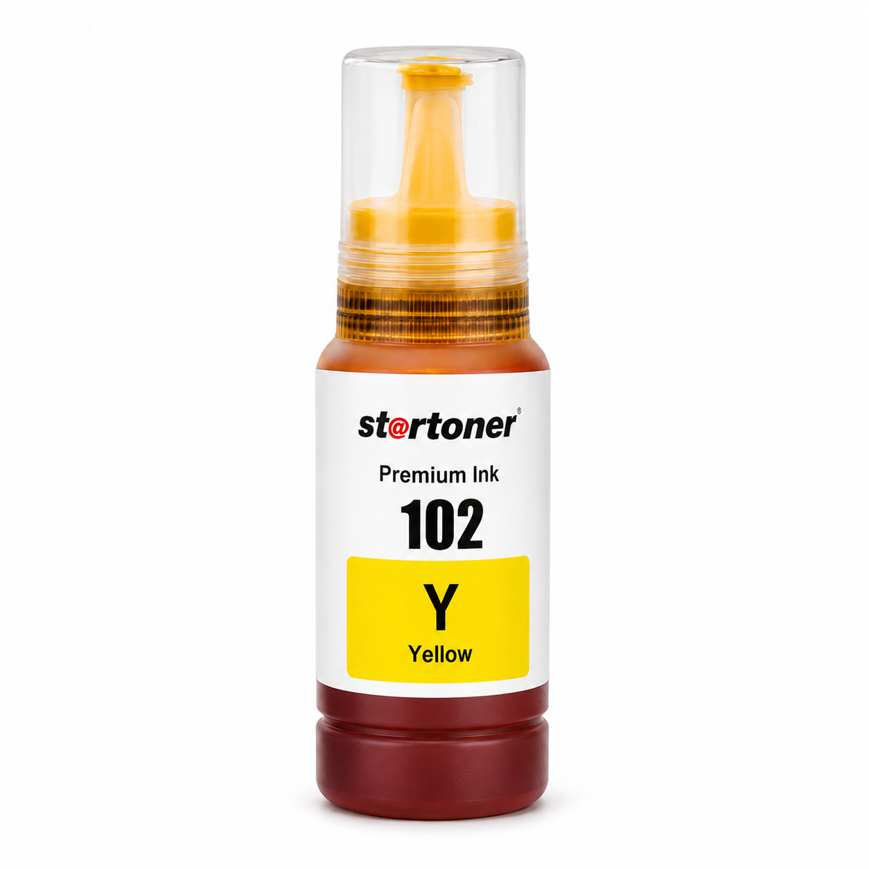 Botella tinta Epson 102 Amarillo compatible · ISO 9001