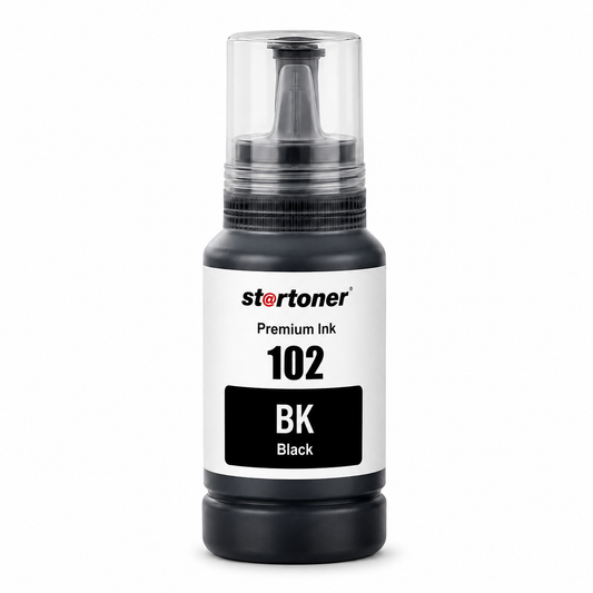 Botella tinta Epson 102 Negro compatible · ISO 9001