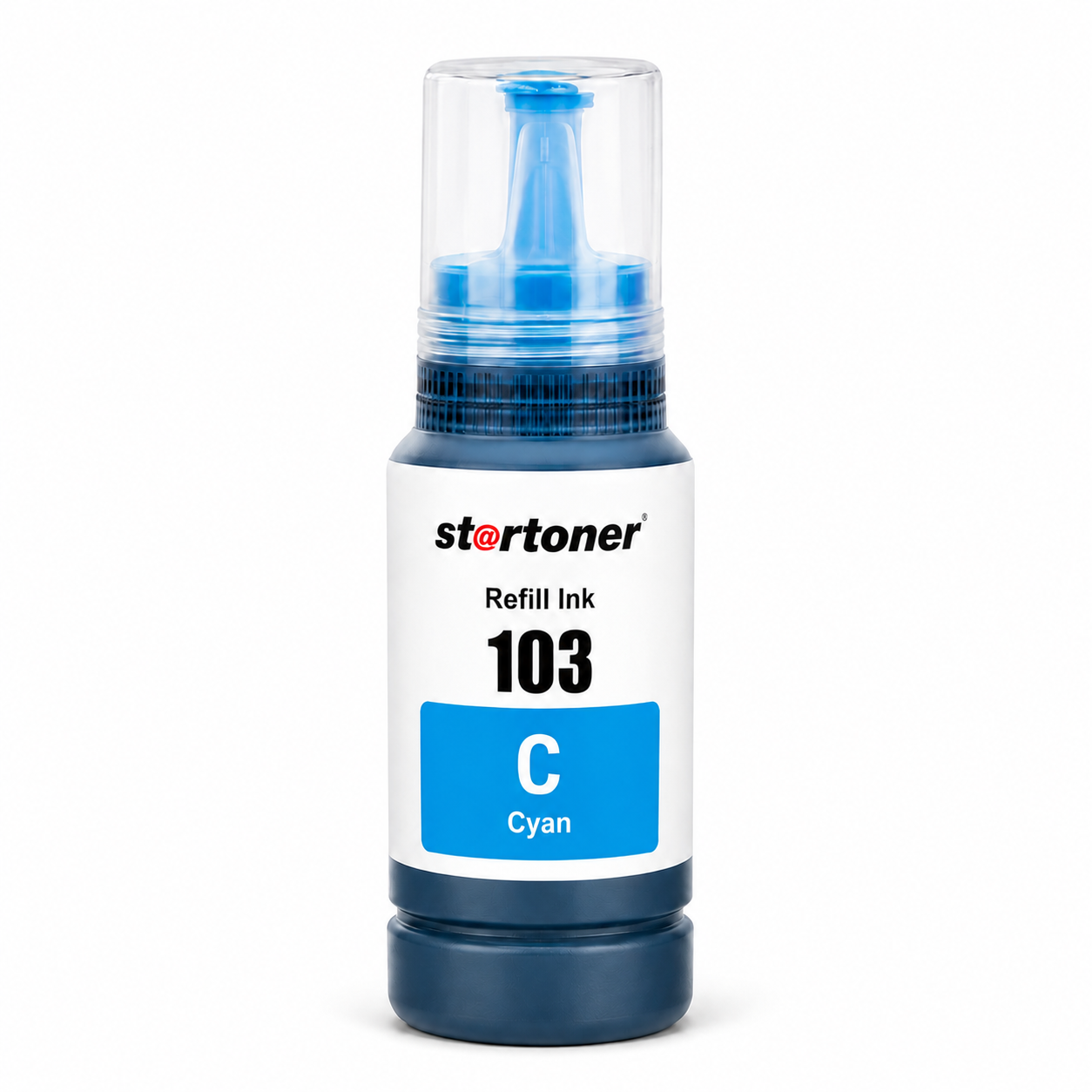 Botella tinta Epson 103 Cian compatible · ISO 9001