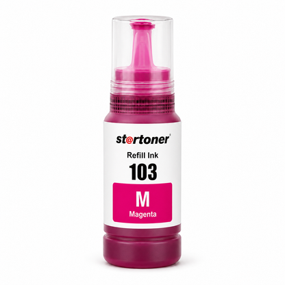 Botella tinta Epson 103 Magenta compatible · ISO 9001