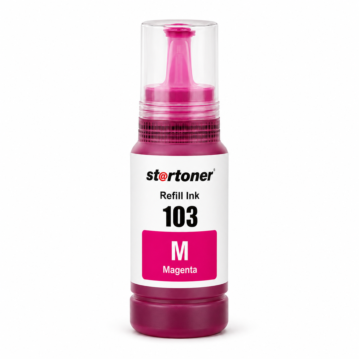 Botella tinta Epson 103 Magenta compatible · ISO 9001