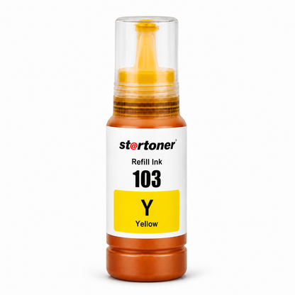 Botella tinta Epson 103 Amarillo compatible · ISO 9001