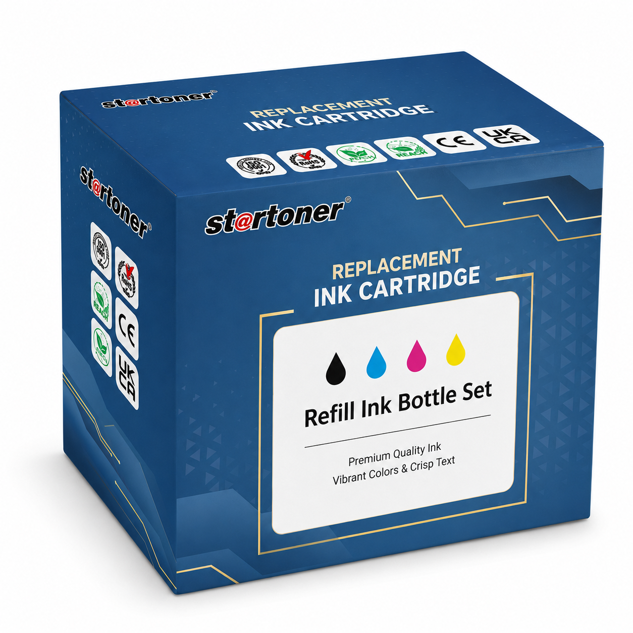 Caja set de botellas de tinta Epson 104 compatible · 4 colores