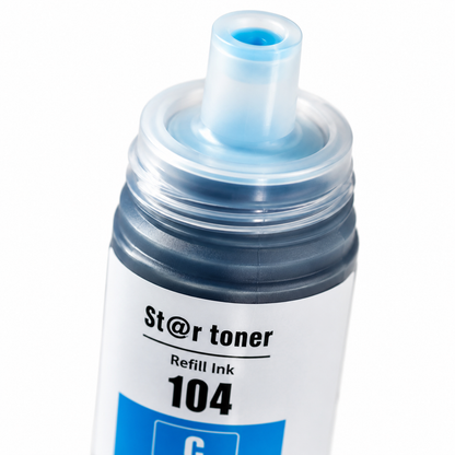 Botella tinta Epson 104 compatible · detalle del tapón