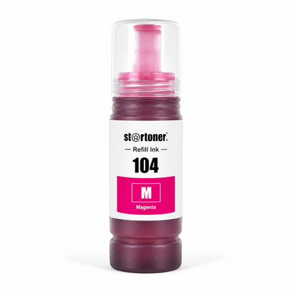 Botella tinta Epson 104 Magenta compatible · ISO 9001
