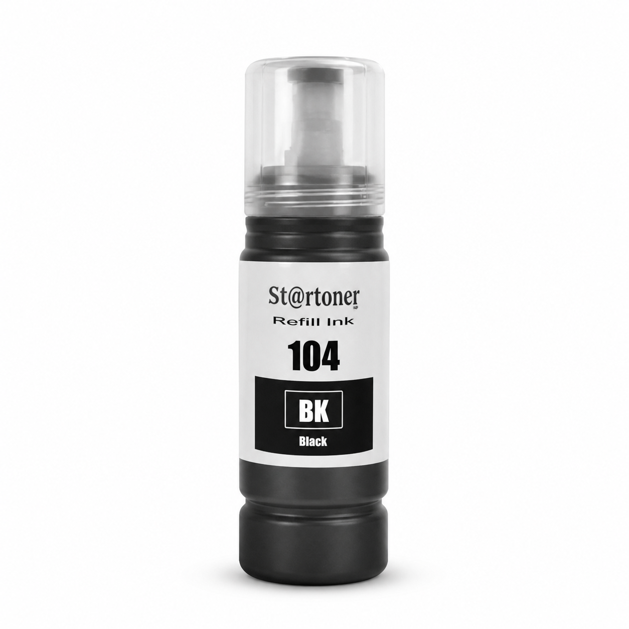 Botella tinta Epson 104 Negro compatible · ISO 9001