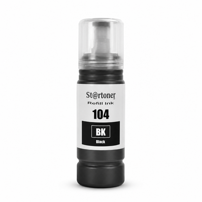 Botella tinta Epson 104 Negro compatible · ISO 9001