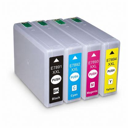 Cartuchos tinta Epson T7891/T7892/T7893/T7894 XXL compatible — Negro, Cian, Magenta, Amarillo