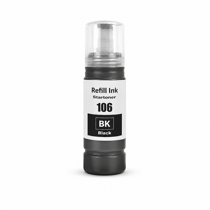 Botella tinta Epson 106 Negro compatible · ISO 9001