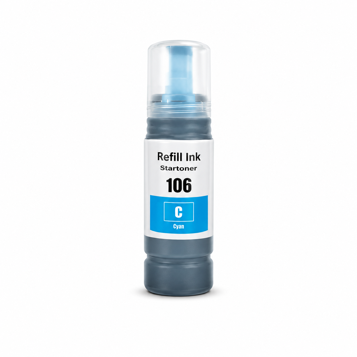 Botella tinta Epson 106 Cian compatible · ISO 9001