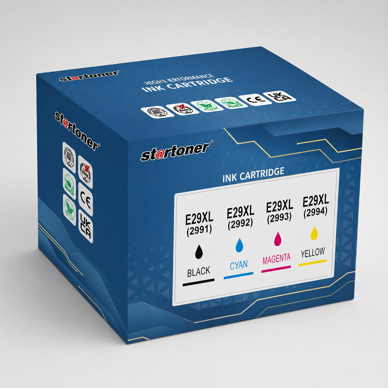 Caja set cartuchos tinta Epson 29XL compatible · 4 colores