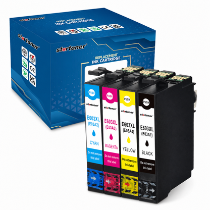 Cartuchos tinta Epson 603XL compatible — Cian, Magenta, Amarillo, Negro · ISO 9001