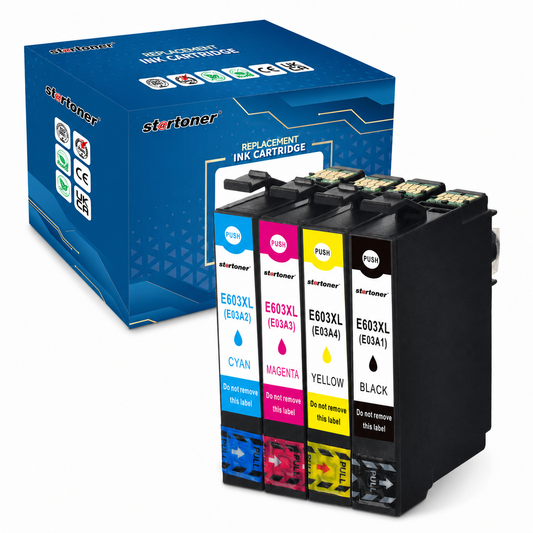 Cartuchos tinta Epson 603XL compatible — Cian, Magenta, Amarillo, Negro · ISO 9001