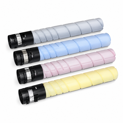 Tóner Konica Minolta TN227 compatible — Negro, Cian, Magenta, Amarillo · ISO 9001