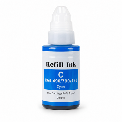 Botella tinta Canon G2411 Cian compatible · ISO 9001
