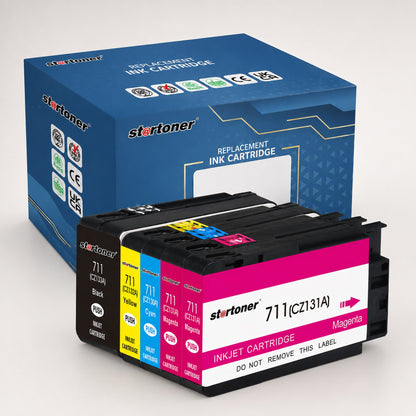 HP 711 multipack cartuchos tinta DesignJet compatible — caja y cartuchos | Startoner