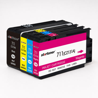 HP 711 multipack cartuchos tinta DesignJet compatible — set 4 colores CZ130A-CZ133A | Startoner