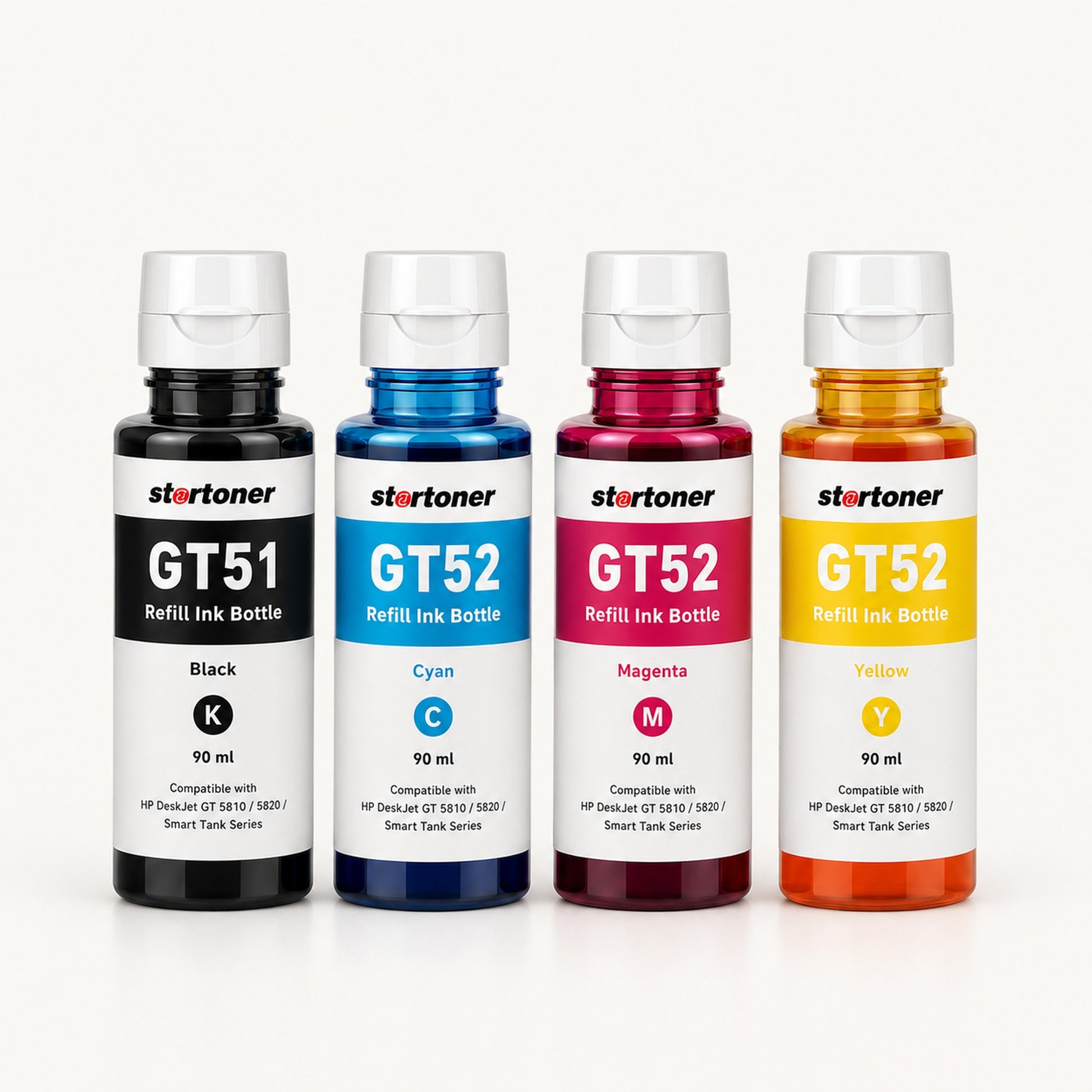 HP GT51 GT52 botellas tinta refill compatible — set 4 colores | Startoner