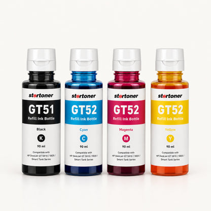 HP GT51 GT52 botellas tinta refill compatible — set 4 colores | Startoner