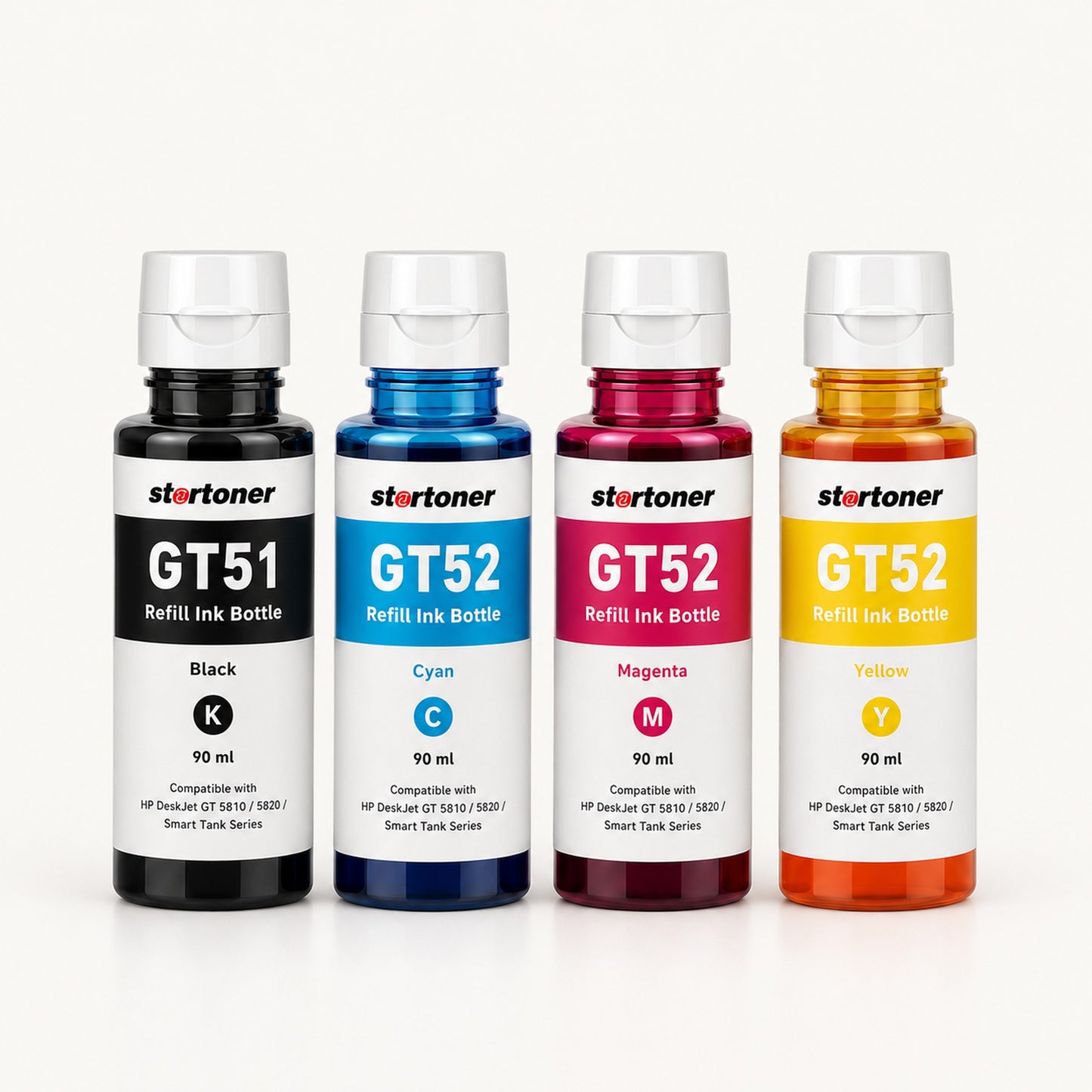 HP GT51 GT52 botellas tinta refill compatible — set 4 colores | Startoner
