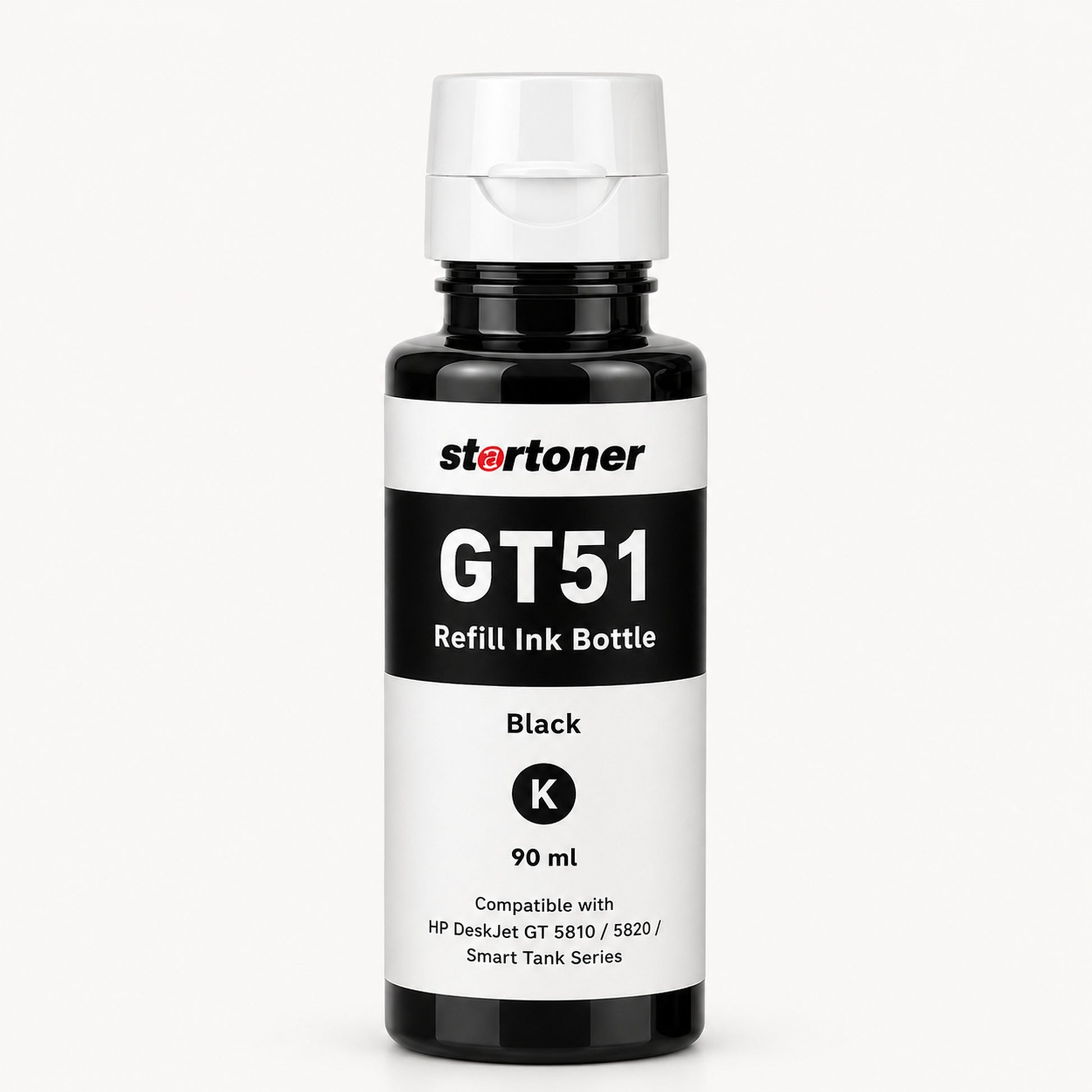 HP GT51 Negro botella tinta refill compatible 90ml — vista individual | Startoner