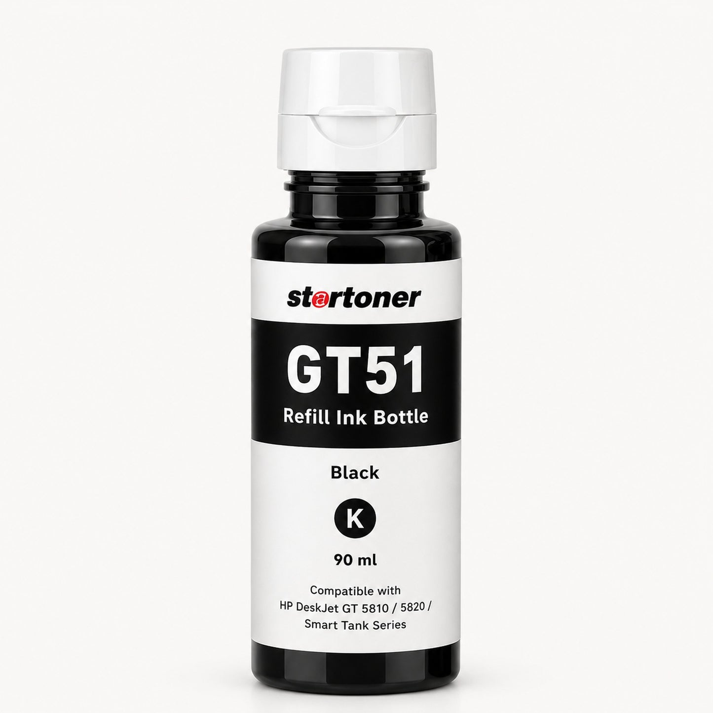HP GT51 Negro botella tinta refill compatible 90ml — vista individual | Startoner
