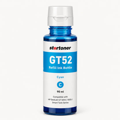 HP GT52 Cian botella tinta refill compatible 90ml — vista individual | Startoner