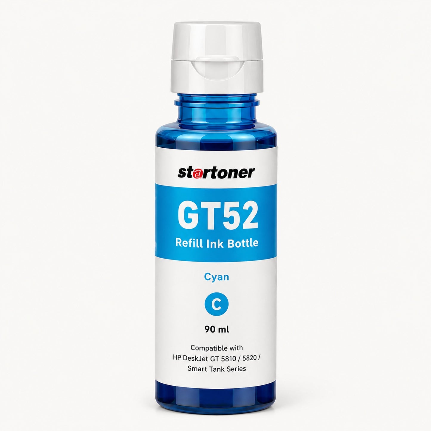 HP GT52 Cian botella tinta refill compatible 90ml — vista individual | Startoner