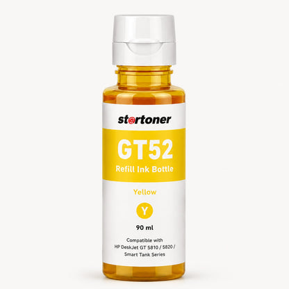 HP GT52 Amarillo botella tinta refill compatible 90ml — vista individual | Startoner