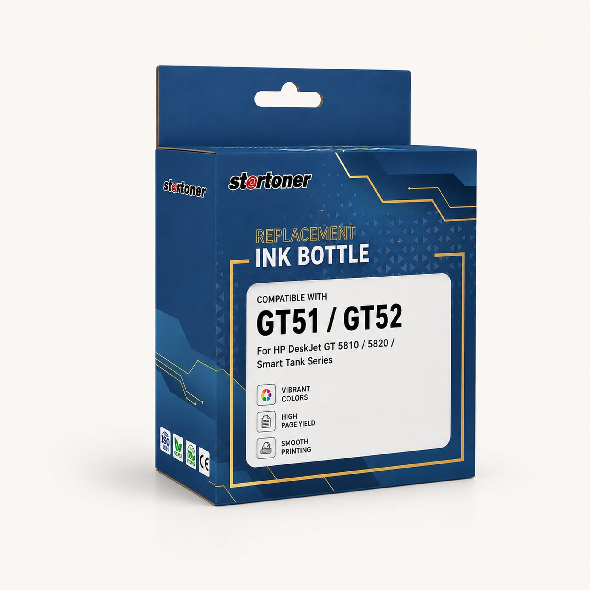 HP GT51 GT52 caja refill compatible — vista frontal | Startoner