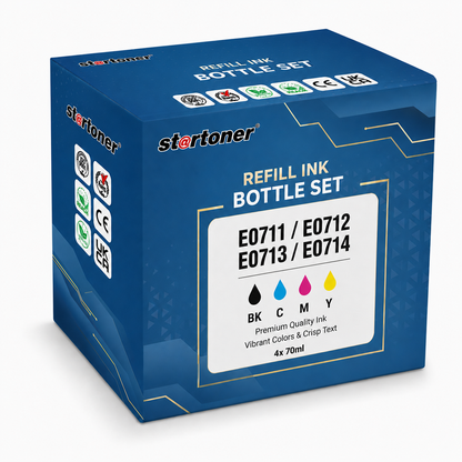 Caja set cartuchos tinta Epson T0711/T0714 compatible · 4 colores