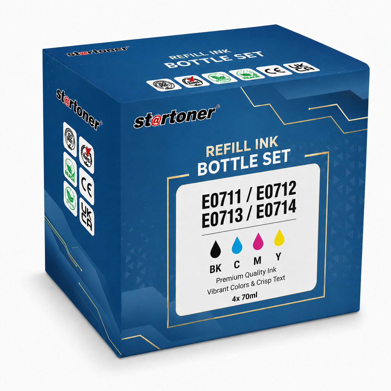 Caja set cartuchos tinta Epson T0711/T0714 compatible · 4 colores