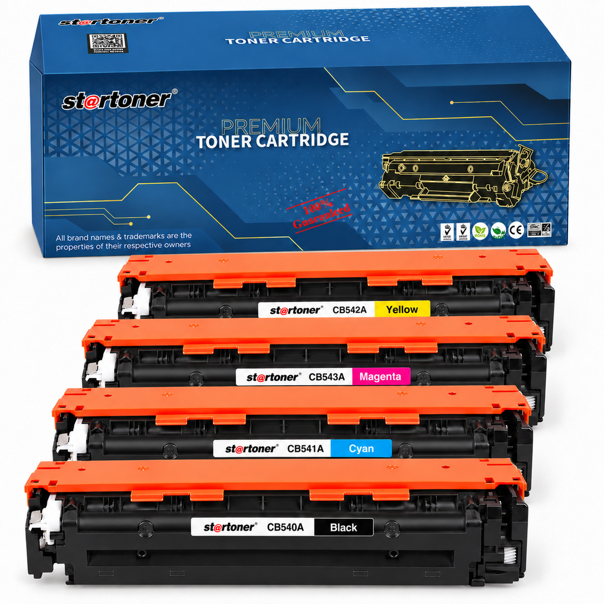 4-colour pack: HP 125A CB540A compatible toner with Startoner box